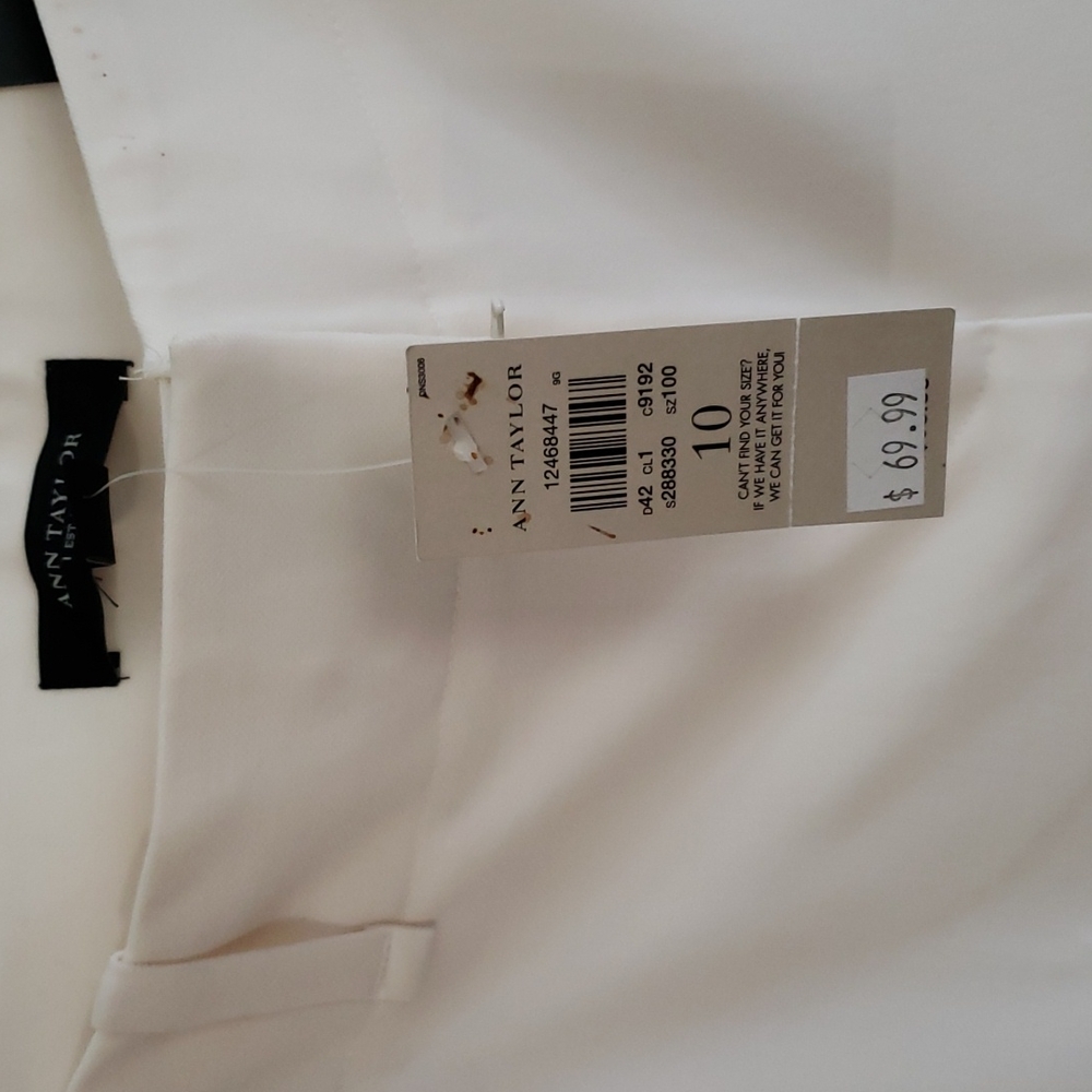 Ann Taylor Size 10 Cream Off White Dress Pants  NWT